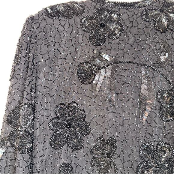 Vintage‎ Niteline Della Roufogali Silk Beaded Evening Jacket Glam Party Formal - Picture 13 of 16